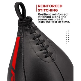 RDX Boxing Ball Maya Hide Leather Set, Speedball Hanging, Punching Ball, Boxing Speed Bag, Speed Ball Boxing Training Equipment Gym Fitness