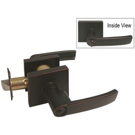 House Guard Hardware Oil Rubbed Bronze Square Plate Entrance Door keyed Entry Levers contemporary