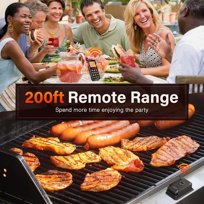 SIYOTEAM Smart Wireless Meat Thermometer Digital Thermomter for Cooking BBQ