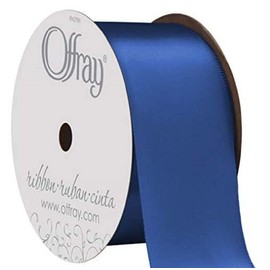 Offray 1.5" Wide Single Face Satin Ribbon, 4 Yds, 1-1/2 Inch x 12 Feet, Royal Blue
