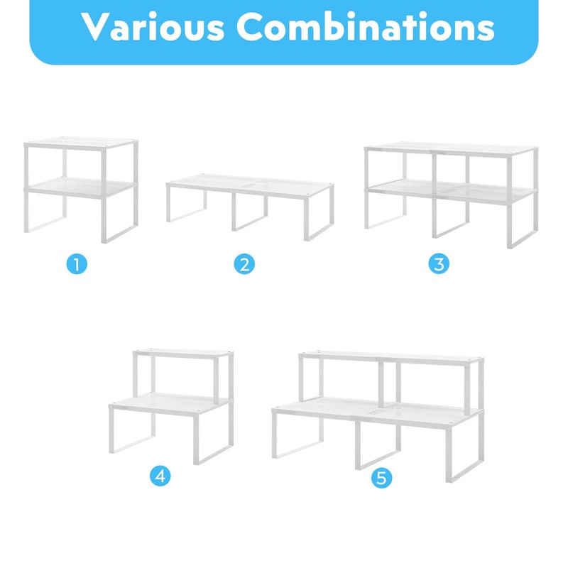 EAROND Cabinet Organizer Shelf,Metal Kitchen Counter Shelves,Expandable Cabinet Storage Shelf