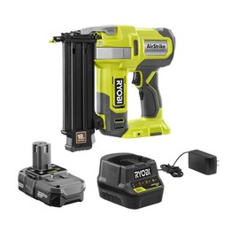 RYOBI ONE+ 18V 18-Gauge Cordless AirStrike Brad Nailer P321 with Battery and Charger (Renewed)