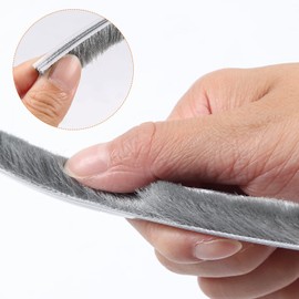 hokmly 16 Ft Feet 5m (196 Inch) Brush Weather Stripping,Card-Slot Seal Strip Pile Weatherstrip Door Sweep Brush for Door Window (6mm x 6mm (1/4 1/4 Inch), Gray)