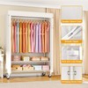 ULIFHOME P6C Plus Rolling Clothes Rack with Cover, Covered Clothing