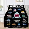 Shark Blanket Gifts for Kids Adult Shark Lovers Shark Faces