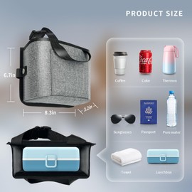 Vethers Luggage Cup Holder for Suitcases - Free Hand Drink Carrier, Multifunctional Travel Cup Holder Fits Suitcase Handles, Travel Accessories (Gray)