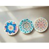 Mandala Ceramic Absorbent Coasters Set of 6 with Holder, Marble
