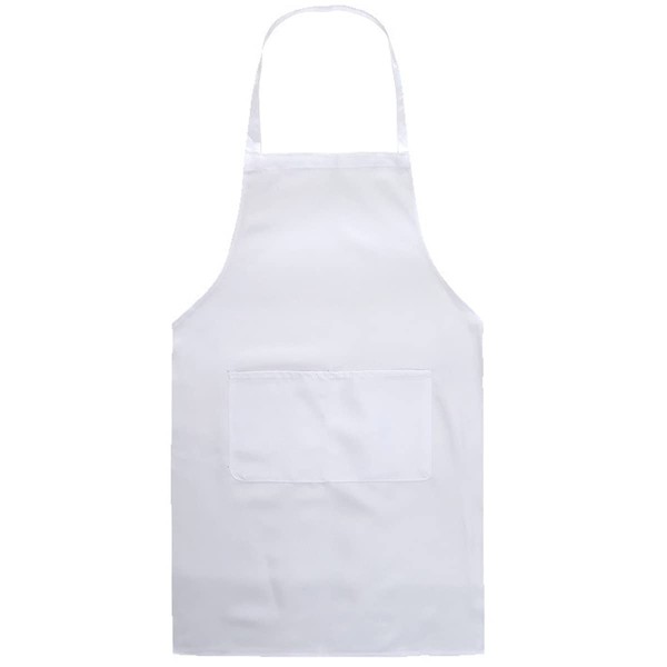 Cooking Apron BE-TOOL Cooking Apron Adult Women Unisex Durable Comfortable with Front Pocket Washable for Cooking Baking Kitchen Restaurant Crafts White