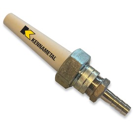 Type 1 Ceramic Sandblaster Nozzle with 1/2" Barbed Fitting for Sandblast Hose: Kennametal C1 (3/8" ID) Nozzle Tip, Steel Holder with Hose Connect- Long-Lasting Professional Abrasive Blasting Nozzle