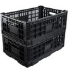 Collapsible Storage Bin Containe，52 Liter Transferheavy duty Black plastic storage