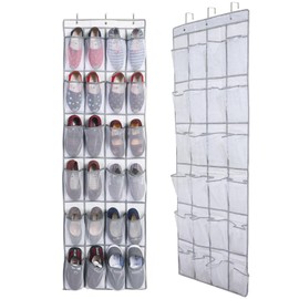 Pack of 2 Over the Door Organiser for Shoes, Hanging Storage Bag with 24 Pockets, Shoe Storage Hanging, Multifunctional Hanging Organiser for Bedroom, Living Room, Bathroom