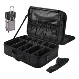 Estuche De Maquillaje De Viaje Profesional Con Divisores Xl                                                                                           