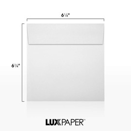6 1/4 x 6 1/4 Square Envelopes w/Peel & Press - Bright White (50 Qty.)