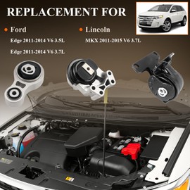 Engine Motor Mount & Trans Mount Replacement for Ford Edge 2011 2012 2013 2014 V6 3.5L, Edge 2011 2012 2013 2014 V6 3.7L, Engine Mount Set of 3 Replaces OE# A5342 A5605 A5425 3235 EM-4081 EM4081