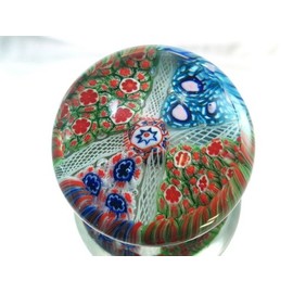Tripact Inc M Design Art Handcraft Rare Rainbow 4 Color Mix Millefiori Art Glass Paperweight