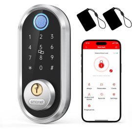 SMONET Smart Deadbolt Fingerprint Electronic Deadbolt Door Lock with Keypad
