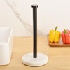 Kitchen Paper Towel Holder Countertop, Black Stainless Steel Rod, White