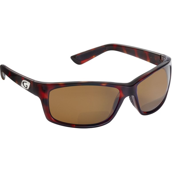 Guideline Eyegear Surface Polarized Bifocal Sunglasses with Freestone Brown Lens, Shiny Tortoise Frame(+1.50)