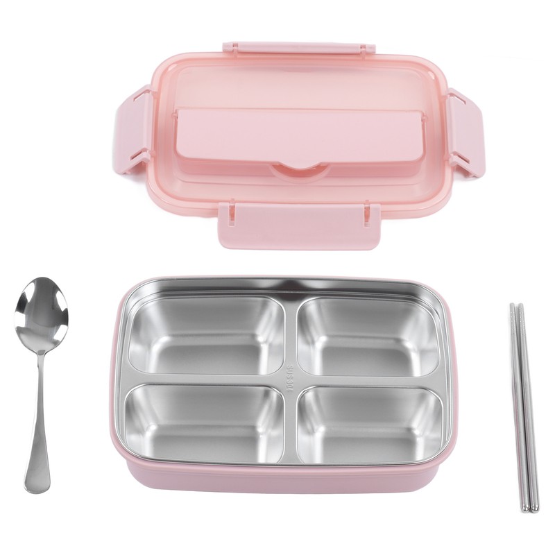 Lunch Box 4 Compartments 304 Stainless Steel Tableware Portable Lunch