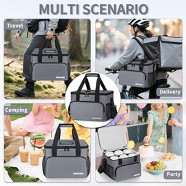 FREEAMG Reusable 6 Cups Drink Carrier, Portable Insulated Drink Caddy Cup Holder With Dividers, Side Pockets, Shoulder Strap, Beverages Carrier Bag Tote With Handle For Take Out, Outdoors, Delivery