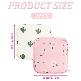 KGDUYC Pack of 2 Sanitary Napkins Holder, Period Bag, Sanitary Napkin Storage Bag, Sanitary Napkin Bag with Zip, Portable Panty Liner Bag for Women, Teens, Girls, Women