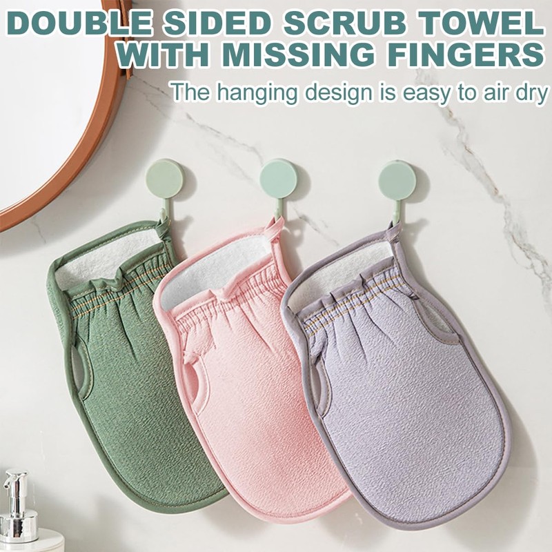 3 Stück Body Scrub Schwamm entfernt Abgestorbene Haut, Handschuh Peeling,