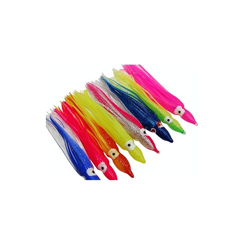 12CM 20pcs Fishing Octopus Skirts Lures Hoochie Trolling Lures Soft