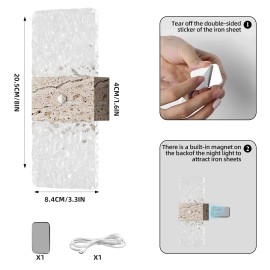 Morden Wireless Magnetic Motion Sensor Night Light Smart Home USB Rechargeable Wall Lamp Stair Bedroom Bedside LED Wall LightBody color: Stone, Lamp Power(W): 2, Lamp Sizes: Small
