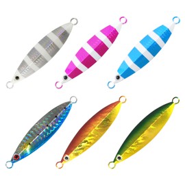 Orludo qb100142d99n0 Fishing Tackle Slow Jig for Slow Jigging, Gun Attack, Rotation, 6 Colors, Set of 6, 2.8 oz (80 g)