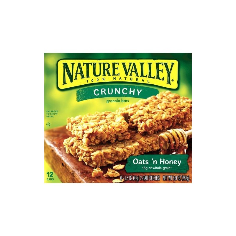 Nature Valley, Crunchy Granola Bars, Oats N Honey, Six 1.5