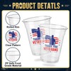 50 Pcs Veterans Day Plastic Cups,12oz Veterans Day Decorations