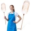 2count Ostrich Feather Duster 16 Inch Fluffy Natural with Wood