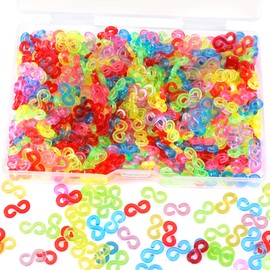 S Clips Rubber Band Bracelet Clips - 500PCS Boxed Rainbow Loom Hook Clips S Clips Bracelet connectors Refills Kit Loom Clip for Rubber Bracelets (Colorful)