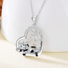 LONAGO Cow Necklace 925 Sterling Silver Cute Cow with Tree
