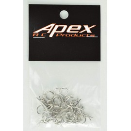 Apex RC Products Silver 1/10 Large Bent RC Anodized Body Clips - 25pcs #4031SL