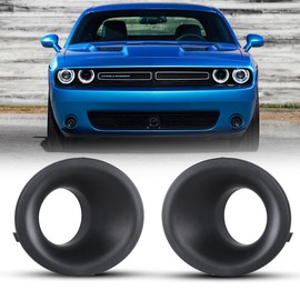 Winjet OEM Fog Light Bezels For 2015 2016 2017 2018 2019 2020 2021 2022 Dodge Challenger, Superior ABS Material Fog Light Cover Replacement, Black Fog Lamp Bezel Cover 2 PC (Driver & Passenger)
