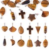 Magibeads 12Pcs Tiger Eye Gemstone Charms Cross Star Moon Teardrop