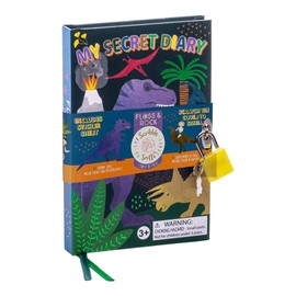 Floss & Rock Dino My Scented Secret Diary, Cola Scent with Sticker Sheet, Padlock and Key, Kids Activity book