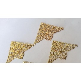CraftbuddyUS DC2-35mm Corner. 10pcs Gold Filigree Metal Decorative Corner Embellishment