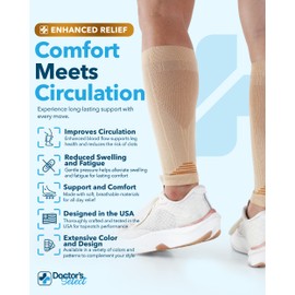 Doctor's Select 2 Pairs Copper Calf Compression Sleeve - Compression Calf Sleeves Men, Compression Sleeves for Men Leg, Shin Splint Compression Sleeve, Black, Tan Tn/XXL