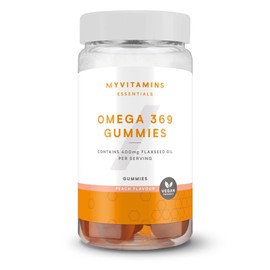 Myprotein Omega 3-6-9 Peach Flavored Gummies – Vegan Omega Supplement with Flaxseed & Borage Oil – Essential Fatty Acids for Heart, Brain, Joint & Eye Health – 60 Chewable Gummies