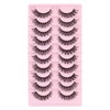 Poiuyoiu False Eyelashes 10 Pairs Russian Tape Eyelashes Natural Looking