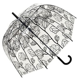 Umbrella Transparent Dome Automatic Flower Motif, transparent