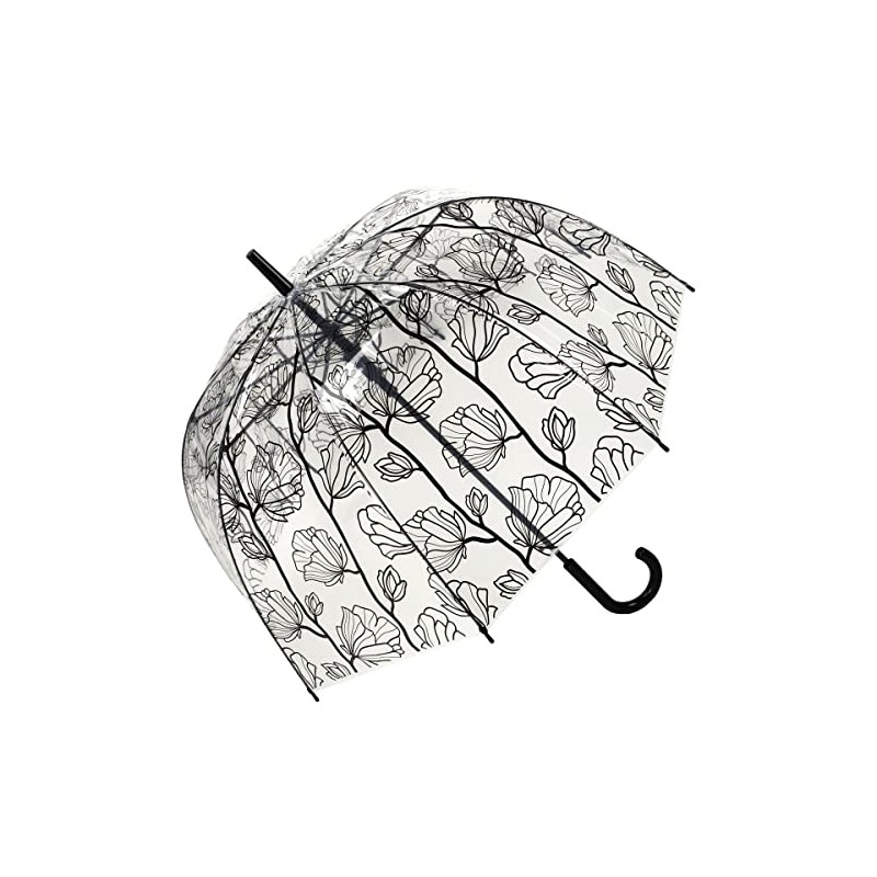 Umbrella Transparent Dome Automatic Flower Motif, transparent