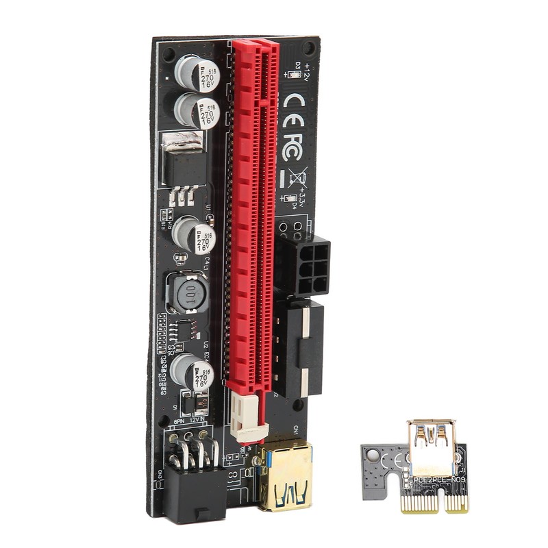 PCIE 1X to 16X Riser Card 4 Solid Capacitors 6