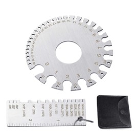 Gihioue Sheet Metal Gauge, Metal Sheets Welding Thickness Gauge, Measuring Ruler Double-Sided Diameter Tool for Fabrication, Automotive, Woodworking, Mechanics, Enthusiasts, Professionals