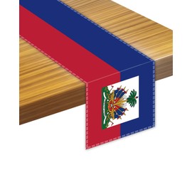Haiti Table Runner,Haitian Haitians Flag Tablecolth for Dining Home Decor