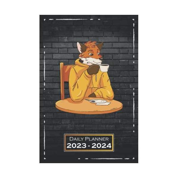 2023-2024 Daily Planner: Fox, Coffee | Softcover, 6x9 inches |
