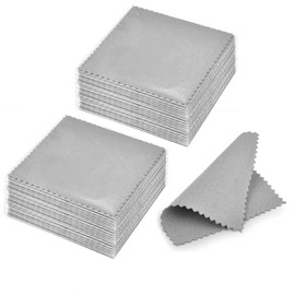 SEVENWELL - 100 paños de limpieza de joyas, color gris, para plata de ley, oro y platino, pequeño paño de pulido de 8 x 8 cm