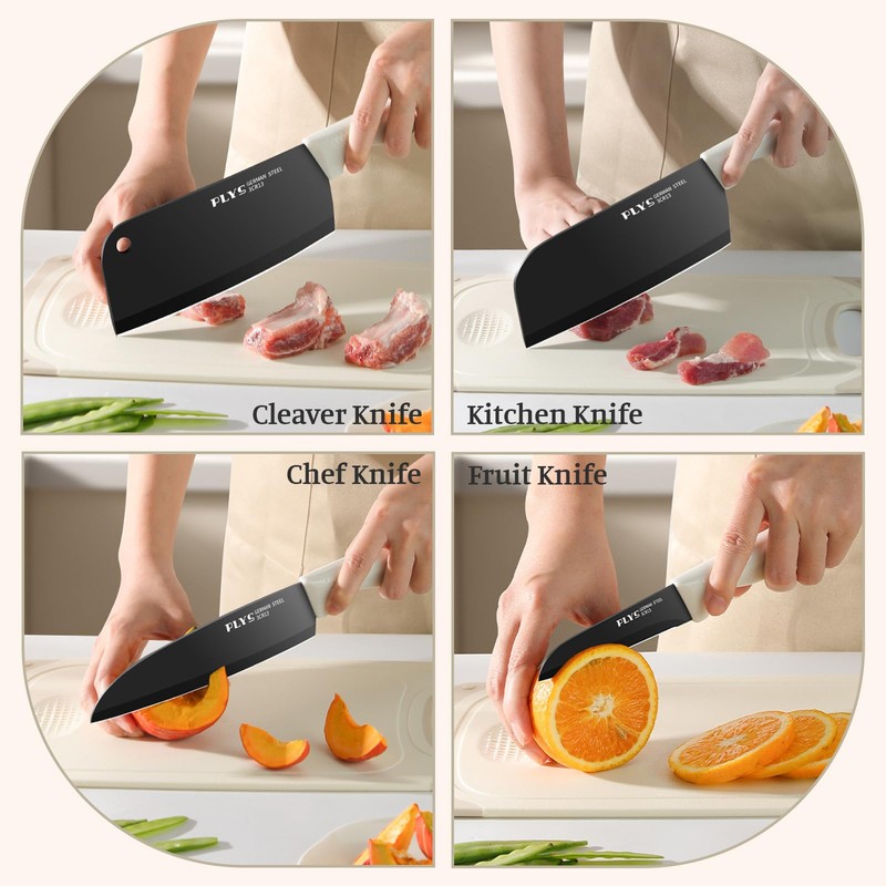 Knife Set, 8 Pieces Knife Block Set for Kitchen, Stainless